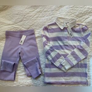 Janie and Jack Purple and White Kids Matching Set